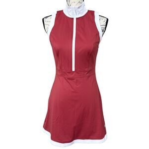 Pickletini Yasmin Zip Front Dress Size S Rust Sleeveless Pickle Ball NEW